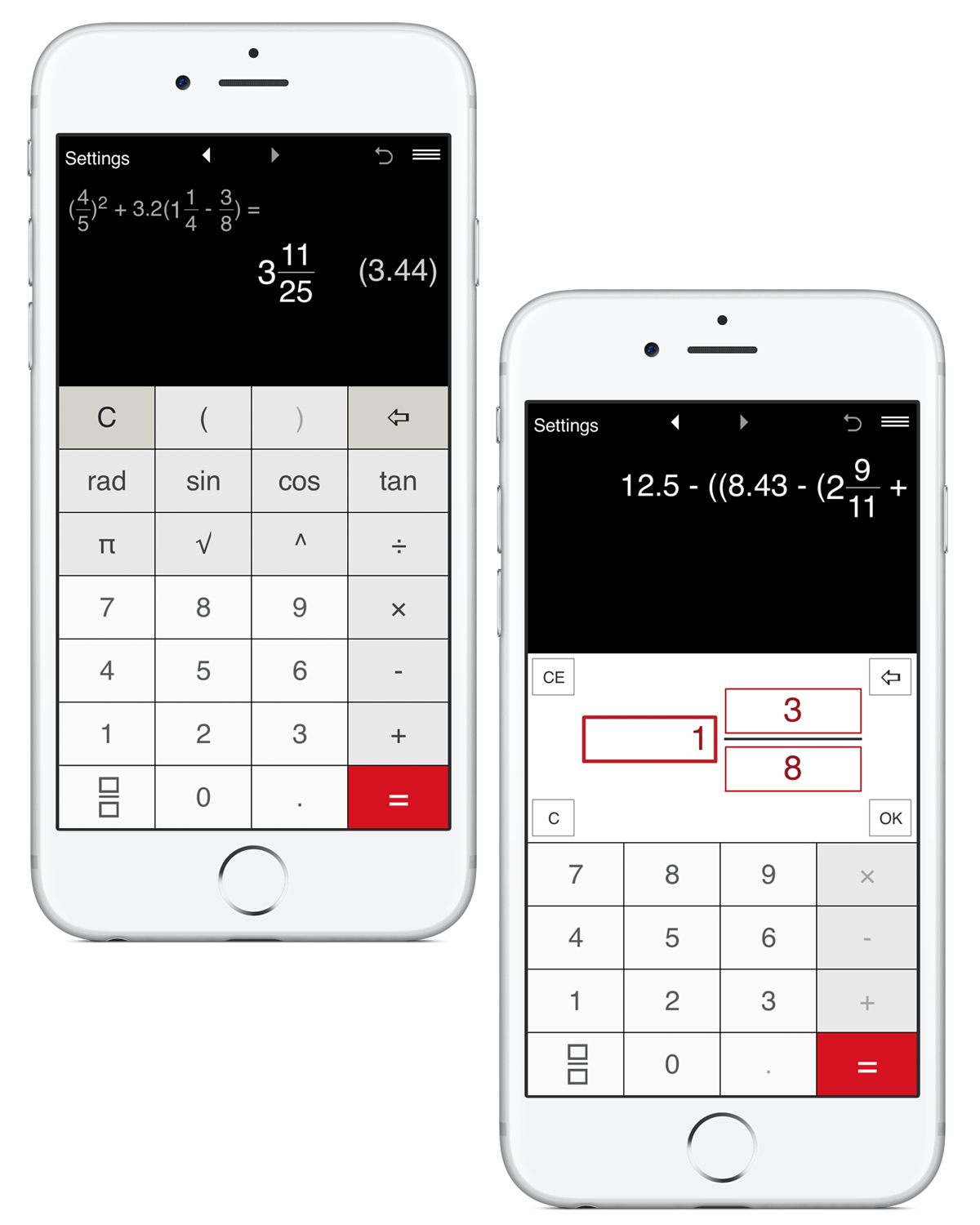 Avanserte brøk kalkulator